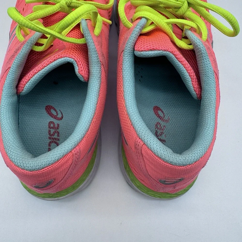 Asics Shoes Women 9.5 Low Top Lace Up Gym Orange Sneaker 33-FA Logo Run Cruise +